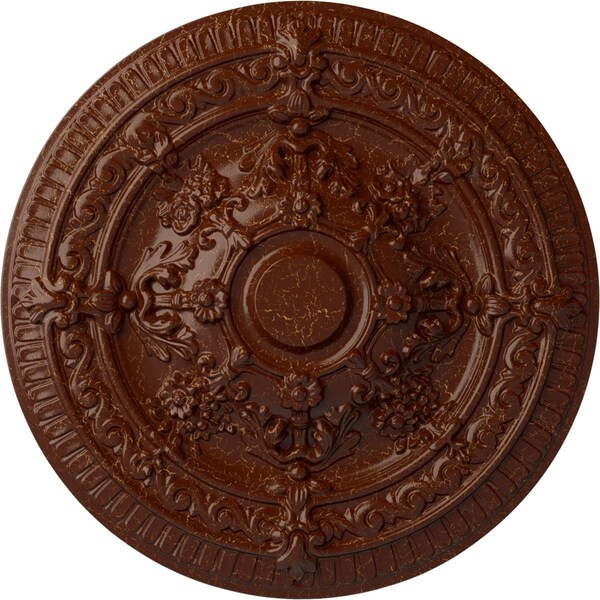 Ekena Millwork Vincent Ceiling Medallion (Fits Canopies up to 6"), 26"OD x 3"P, Burnished Mahogany Crackle CM26VIBMC - main